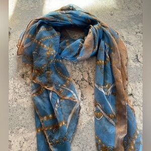 Blue and Gold Chain scarf